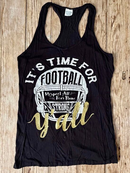 Color Bear Tops - Saints Black Football Tank Size Small Tailgate Racerback Tee Who Dat